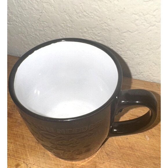 All You Need Is Love & Coffee Mug 12 Oz Royal Norfolk Black & White Ceramic Dish - Picture 2 of 5